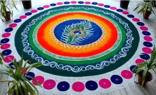 The circular rangoli design