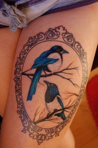 Birds Thigh Tattoos