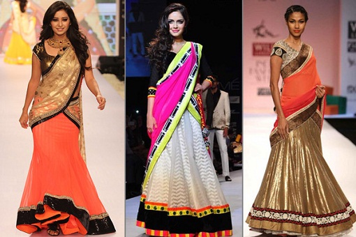 Different ways to wear a saree 14