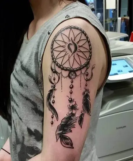 Large Dreamcatcher Temporary Tattoos For Women Owl Flower Moon Tattoos  Sticker Black Fake Tatoos Paper Feather Dream Catcher   AliExpress Mobile