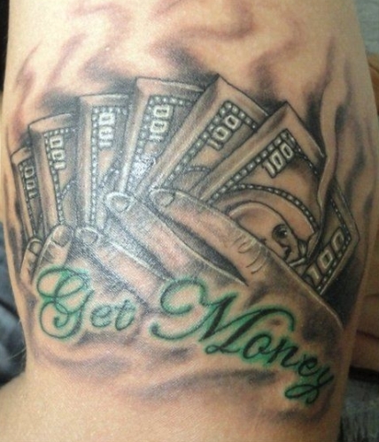 Stacked Up Money Tattoo
