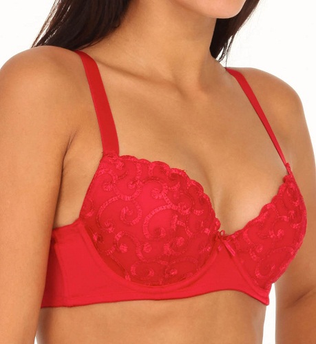 Valmont Molded Lift Push Up Underwire Red Bra