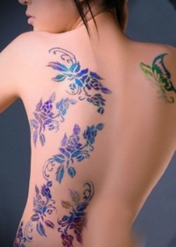 Hued Glitter Art Fake Tattoos