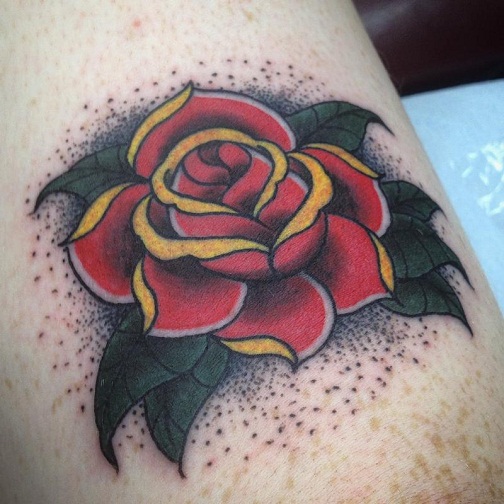 Authentic Roses Old School Tattoos