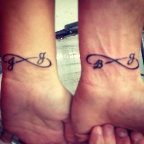 Infinity Initials Tattoos For Women