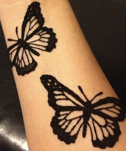 Black Colour Butterfly Mehndi Designs