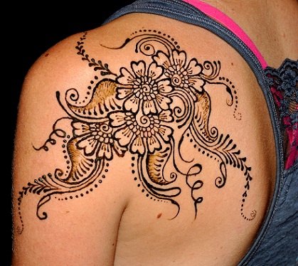 Shoulder Henna Designs-ethic art for shoulder