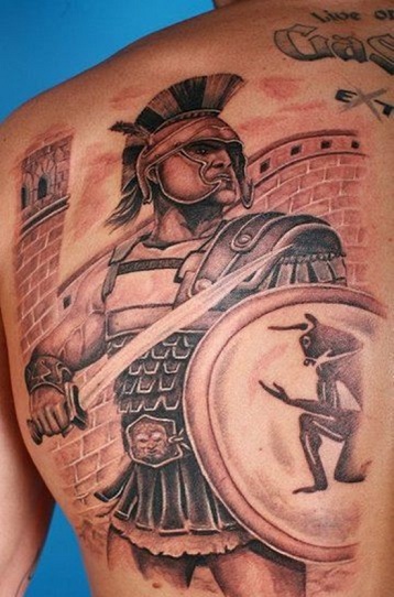 Roman Warrior Tattoo Design