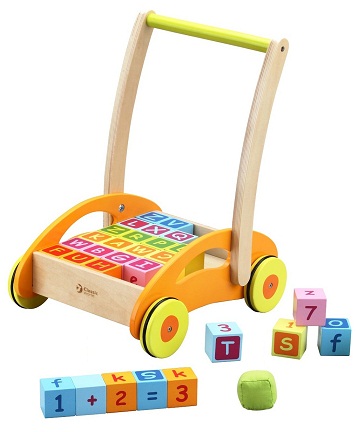 Classic World Wood Baby Walker with Blocks