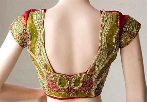 Blouse back neck designs for pattu sarees2