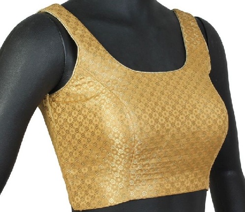 golden lehenga with cold shoulder blouse - ShaadiWish