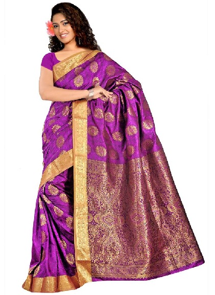 The Purple Kanchipuram Silk Saree