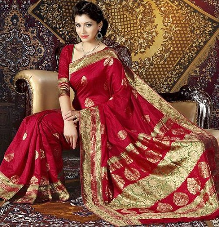 Aristocratic Red South Indian Saree