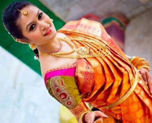 5.5 m (separate blouse piece) Wedding Designer Stylish Banarasi Shalu Saree,  With Blouse Piece