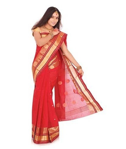 Buy Beautiful Bangal Tant Saree Pure Cotton Allover Chequered Body Online  in India - Etsy