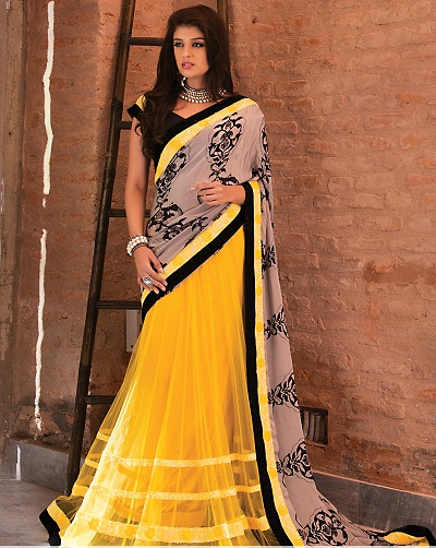 Half saree | Half saree designs, Lehenga designs simple, Long dress design