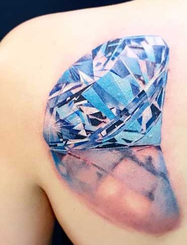 Shaded Diamond Tattoo On Shoulder