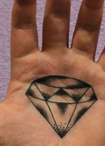 Black Diamond Tattoo Design On Palm