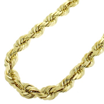 14-karat Yellow Gold 8-mm Solid Rope Chain for Men