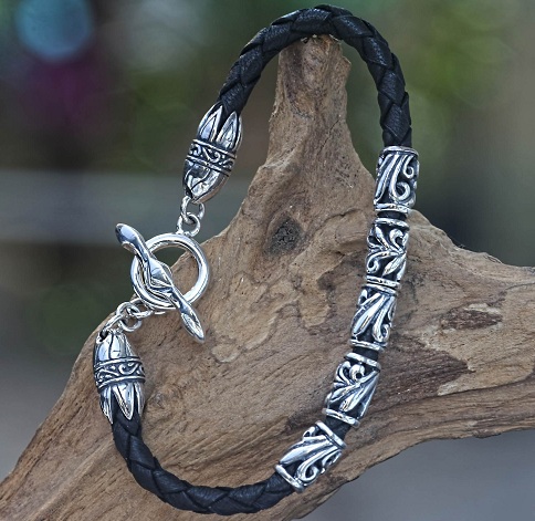Leather Braided Mens Bangles