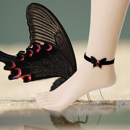 Black Butterfly Anklet