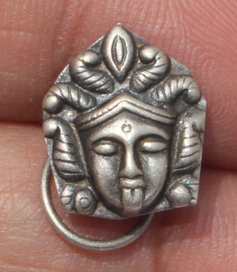 Goddess Kaali Mata 925 Silver Pierced Nose Pin Design