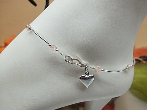 Amazon.com: Moodear Silver Initail Ankle Bracelets for Women, Layered  Dainty White Gold Tiny Heart Charm Handmade Alphabet A Letter Ankle Bracelet  Foot Personalized Name Anklets Summer Cute Boho Beach Gift Women: Clothing,
