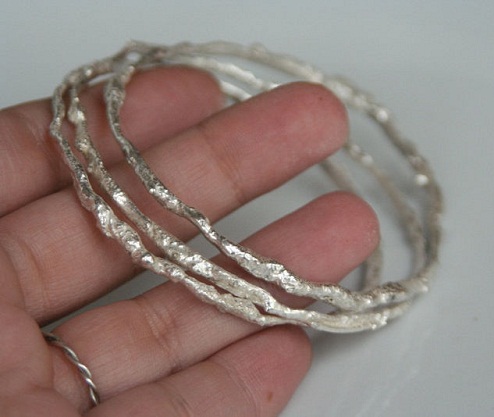 modern silver bangles