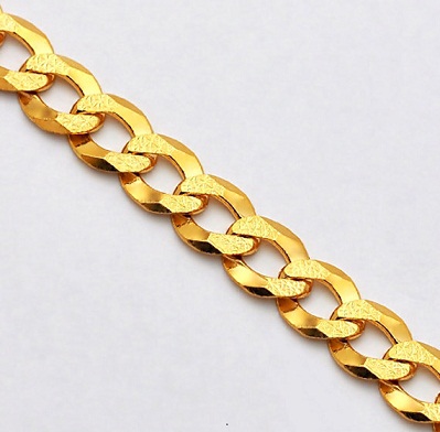 14K Solid Yellow Gold Men's Chain with Diamond Cut