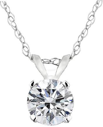Women’s Platinum Solitaire Necklace With 1/2 ct TDW Diamond