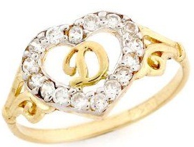 Alphabetical Ring Design with Diamonds