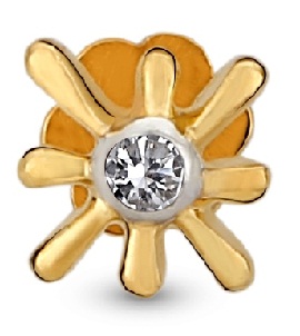American Style Diamond Stone Nose Pin Design in Gold