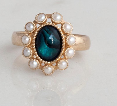 Antique Flower Pearls Ring