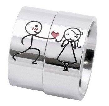 Art work Silver Rings Designs for Couples