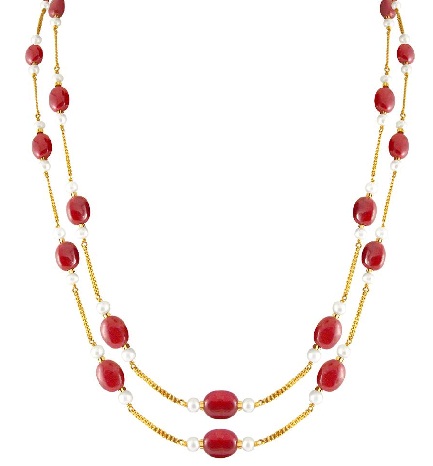 Chain with Ruby Gemstones