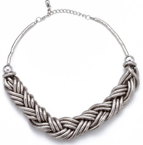 Chunky Woven Silver Necklace