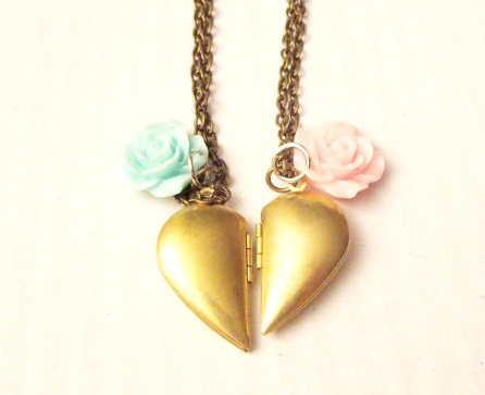 Two-Pieced Heart Locket for Couples