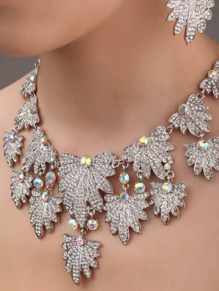 Designer Crystal Rhinestone Bridal Necklace