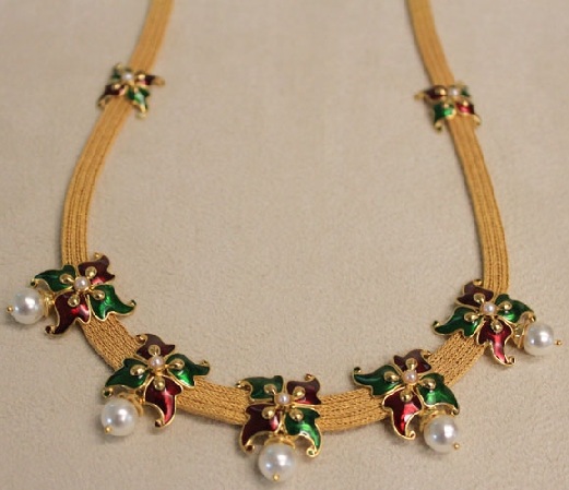 Designer Enamel Coated Butterfly Shape Necklace