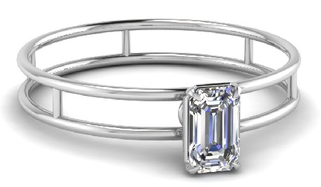 Emerald Cut Solitaire Rings for Mens