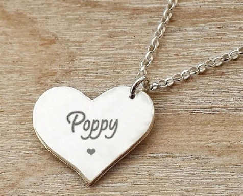 Engraved Heart Pendant with Names