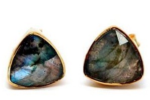 Gemstone Labradorite Stud Earrings Jewellery