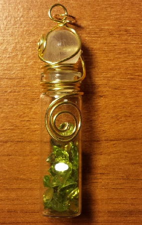 Beautiful Glass Jar Enamel Pendant in Gold