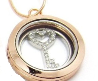 Golden Lockets with Charms for Women