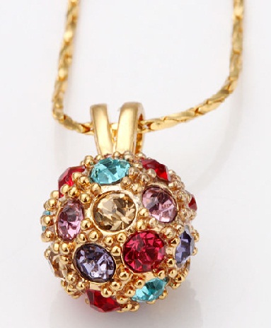 Golden Sphere Locket with Gold Chain