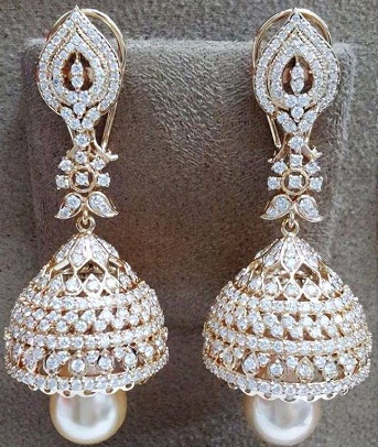 Latest Diamonds Jhumkas for Women