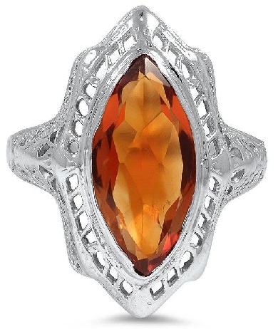 The Lonnie Orange Diamond Cocktail Ring