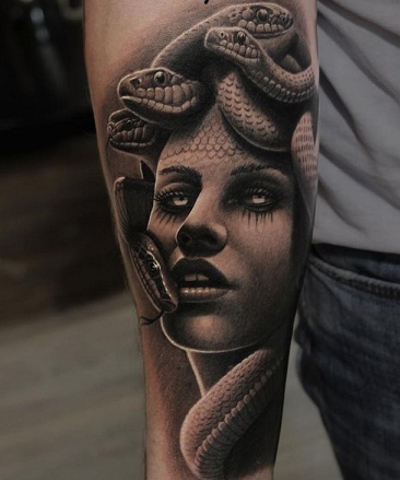 Medusa Mythology Greek Tattoo Sleeve Design