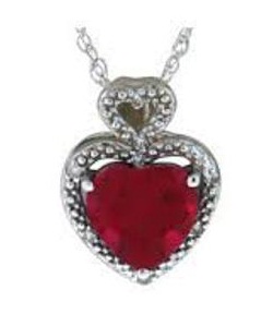 Pendent Ruby Stone Jewellery in Silver
