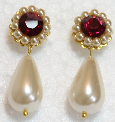 Ruby Pearl Earrings for Women